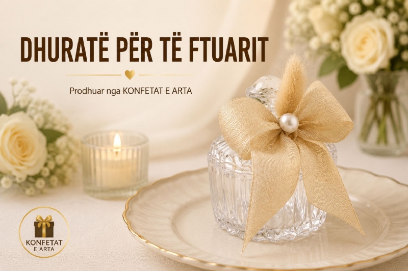 konfeta xhami me shkrime ose data te personalizuar